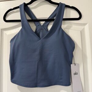 ALO Yoga Steel Blue Cross-Back Bra